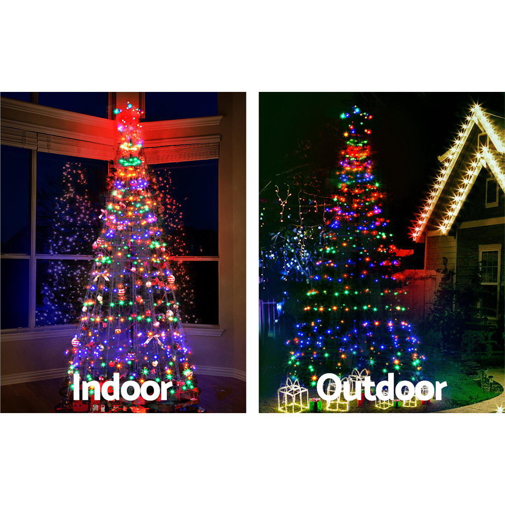 Jingle Jollys 2.1M LED Christmas Tree Lights Solar Xmas Multi Colour Optic Fiber