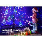 Jingle Jollys 2.1M LED Christmas Tree Lights Solar Xmas Multi Colour Optic Fiber