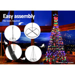 Jingle Jollys 2.1M LED Christmas Tree Lights Solar Xmas Multi Colour Optic Fiber