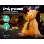 Jingle Jollys 3.6m Christmas Inflatable Reindeer Lights Xmas Decoration