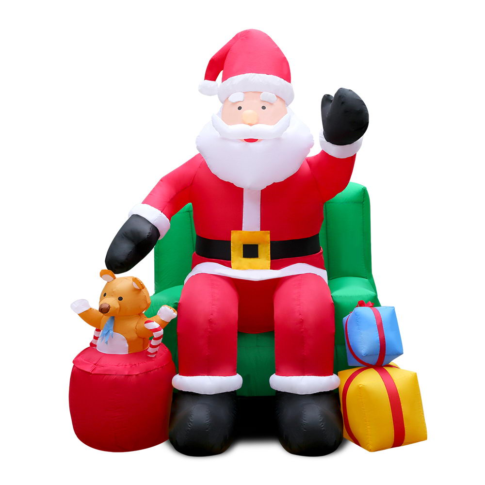 Jingle Jollys Inflatable Christmas Santa Decoration 2.4m Lights Xmas Airblown