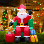 Jingle Jollys Inflatable Christmas Santa Decoration 2.4m Lights Xmas Airblown