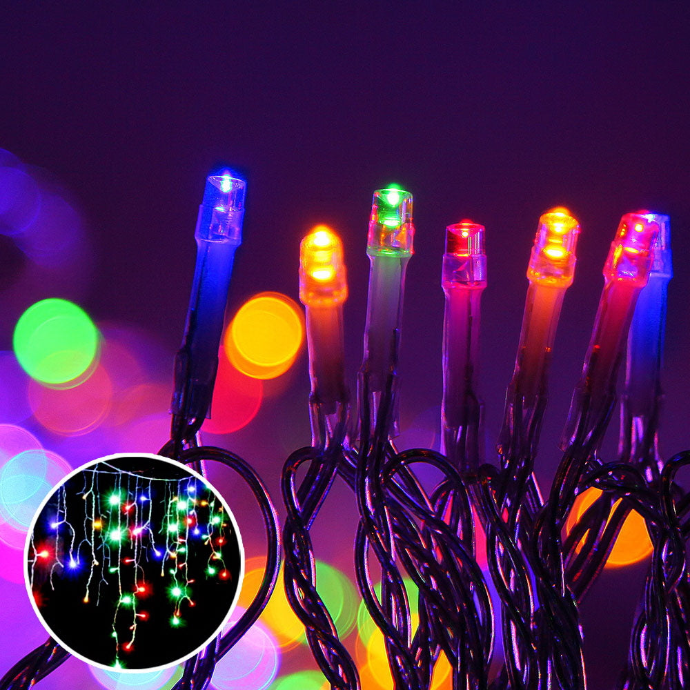 Jingle Jollys 800 LED Christmas Icicle Lights Mutlicolour