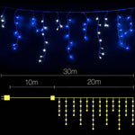 Jingle Jollys 800 LED Christmas Icicle Lights White and Blue