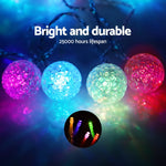 Jingle Jollys 12.5M Christmas Snowball String Lights - Multi Colour