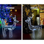 Jingle Jollys Christmas Reindeer LED Motif Lights Cold White