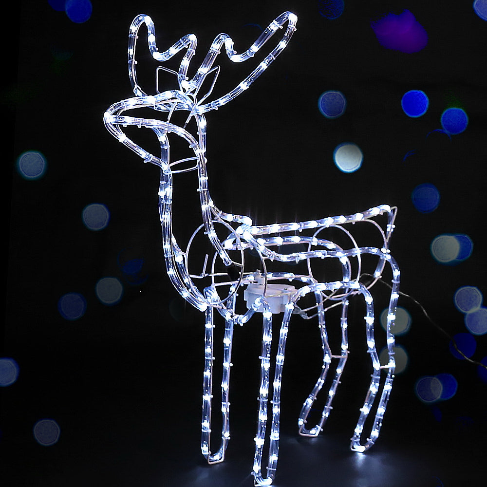 Jingle Jollys Christmas Reindeer LED Motif Lights Cold White