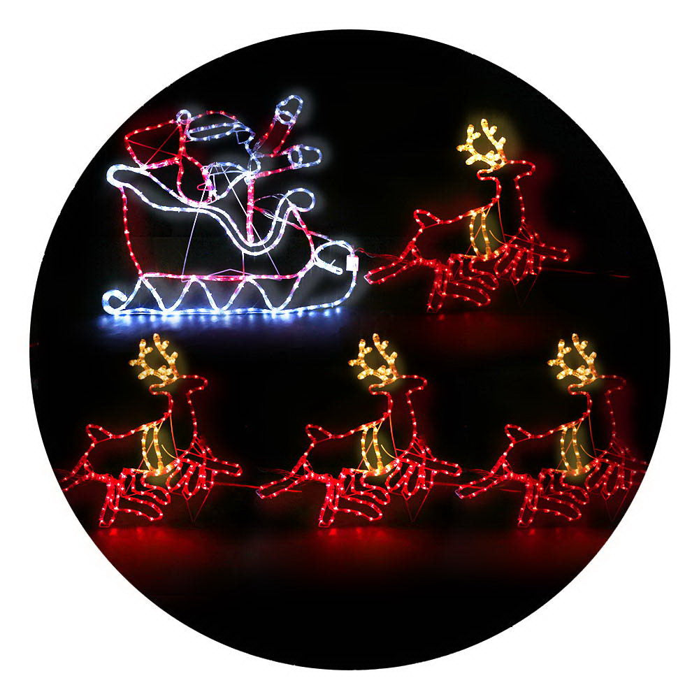 Jingle Jollys Christmas LED Motif Light Rope Santa Reindeer