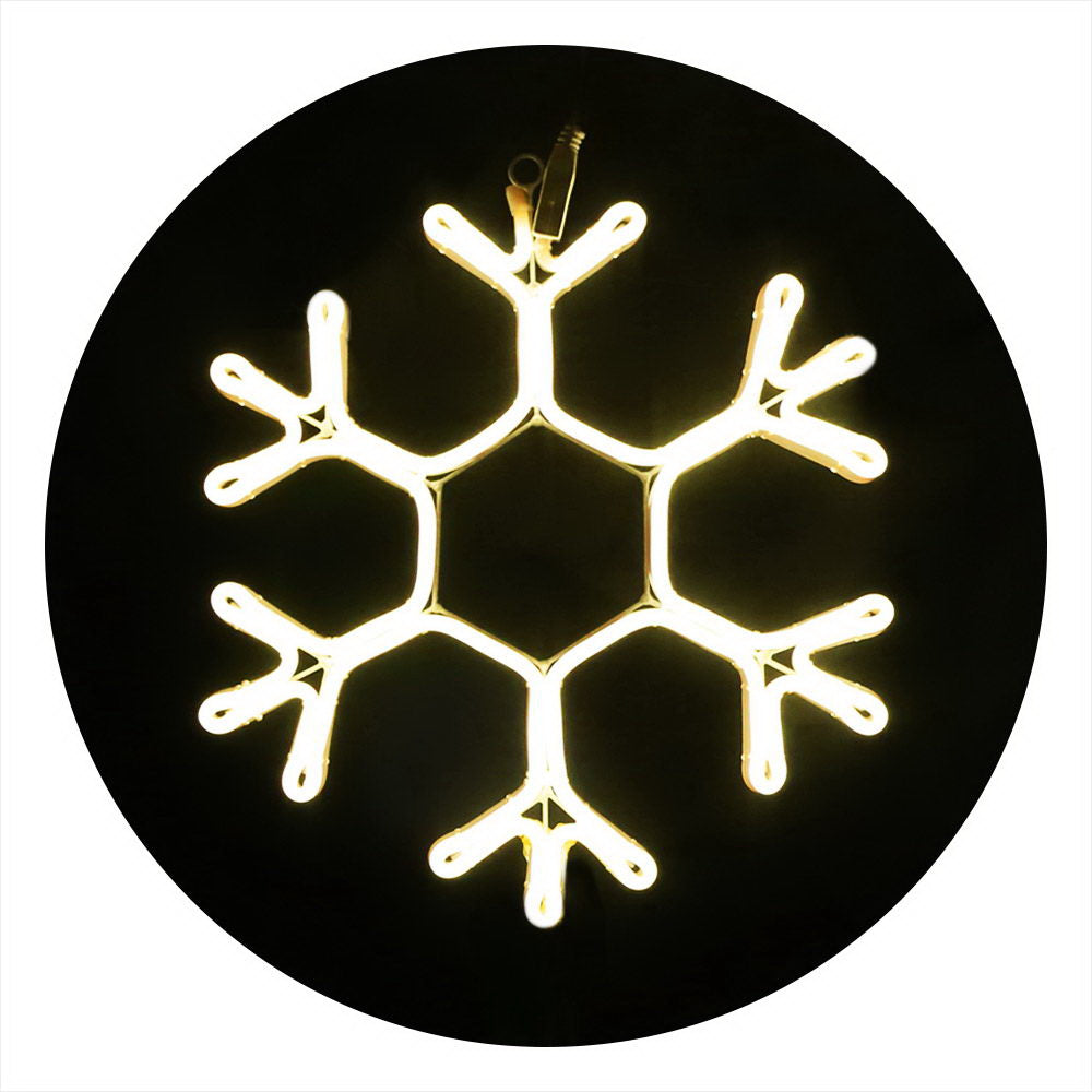 Jingle Jollys Christmas LED Motif Lights Rope Snowflake Warm White