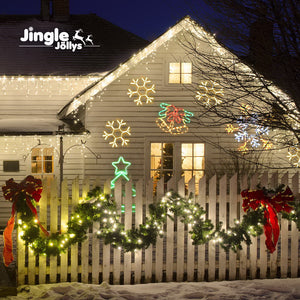 Jingle Jollys Christmas LED Motif Lights Rope Snowflake Warm White