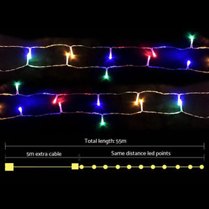 Jingle Jollys 50M Christmas String Lights 500LED Multi Colour