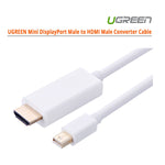 UGREEN MINI DISPLAY MALE TO HDMI CABLE -WHITE 1.5M (10449)
