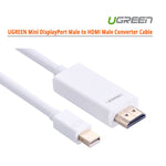 UGREEN MINI DISPLAY MALE TO HDMI CABLE -WHITE 1.5M (10449)