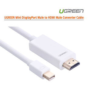 UGREEN MINI DISPLAY MALE TO HDMI CABLE -WHITE 1.5M (10449)