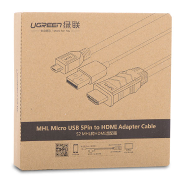 UGREEN MHL Micro USB 5 Pin to HDMI Adater Cable 2M (20133)