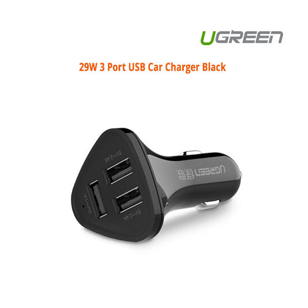 UGREEN 29W 3 Port USB Car Charger Black (40284)