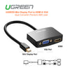 UGREEN Mini Display Port to HDMI &amp; VGA Dual Converter Premium ABS case - Black (10439)