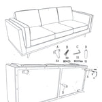 3 Seater Stylish Leatherette Brown York Sofa