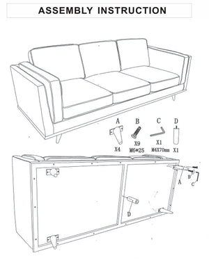 York Sofa 3 Seater Beige