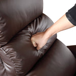 Luxury Leather Recliner Chair Armchair - Brown