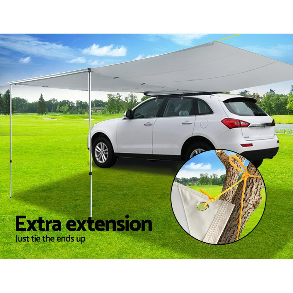 Weisshorn Car Shade Awning 3 X 3M W/ Extension 3 X 2M   Grey