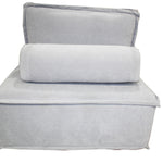 Leon Armless Sofa Chair Sectional Light Grey Fabric