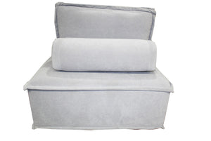 Leon Armless Sofa Chair Sectional Light Grey Fabric