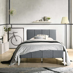 Fabric Upholstered Bed Frame in Grey - King Single