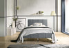 Fabric Upholstered Bed Frame in Grey - King Single