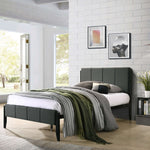 Fabric Upholstered Bed Frame in Charcoal - King Single