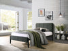 Fabric Upholstered Bed Frame in Charcoal - King Single