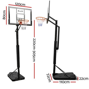 Everfit 3.05M Portable Basketball Stand System Height Adjustable Black