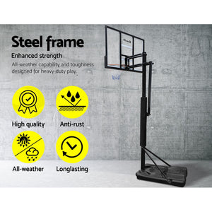 Everfit 3.05M Portable Basketball Stand System Height Adjustable Black