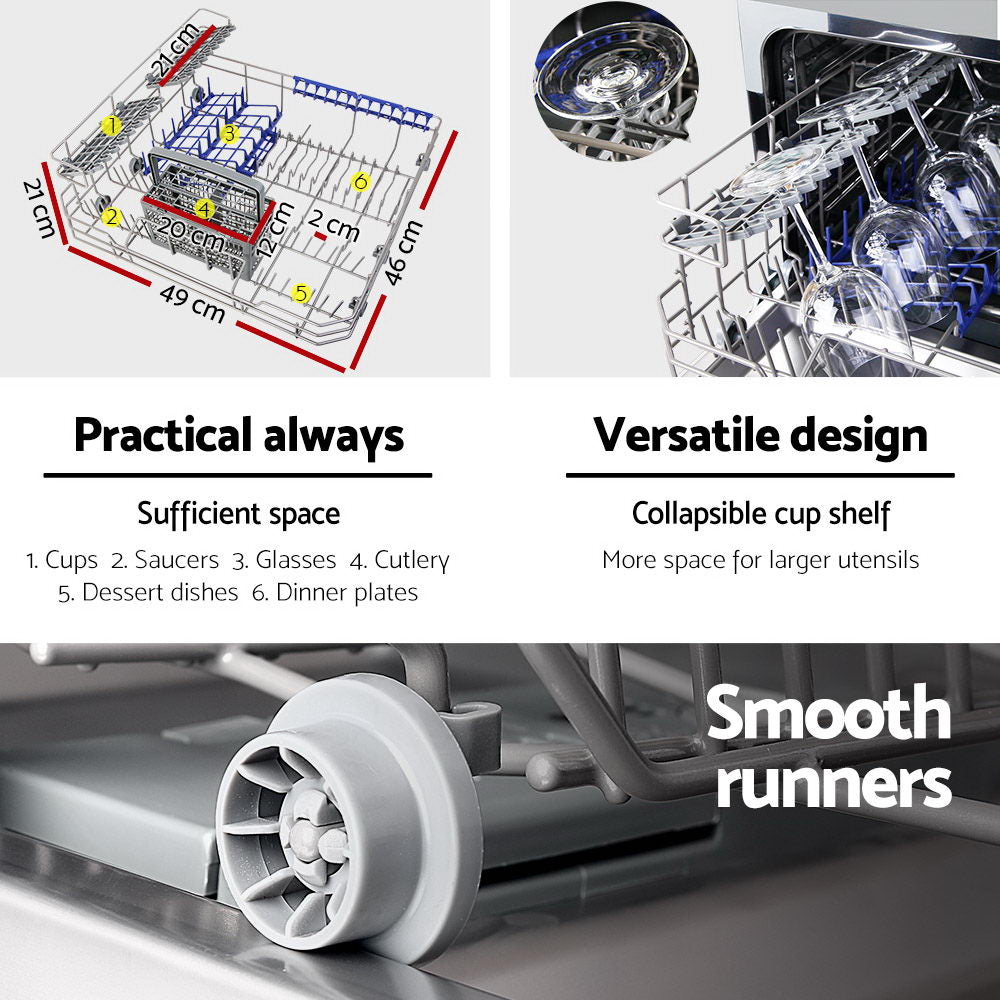 Devanti Electric Benchtop Freestanding Dishwasher