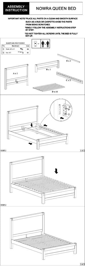 Nowra Queen Bed Chocolate