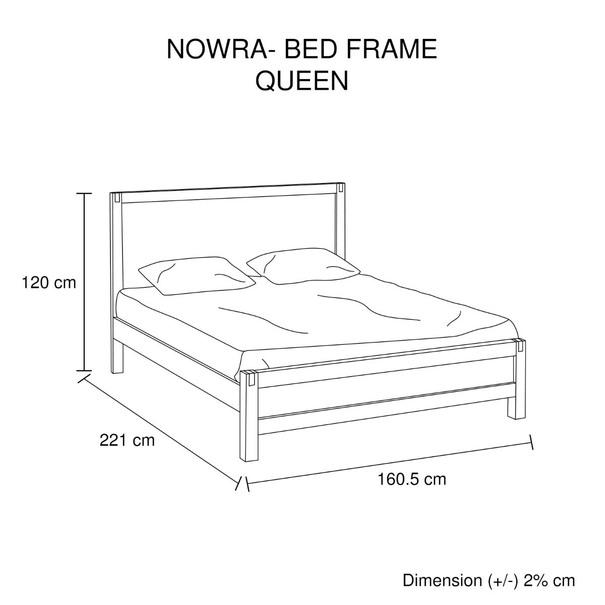 Nowra Queen Bed Chocolate