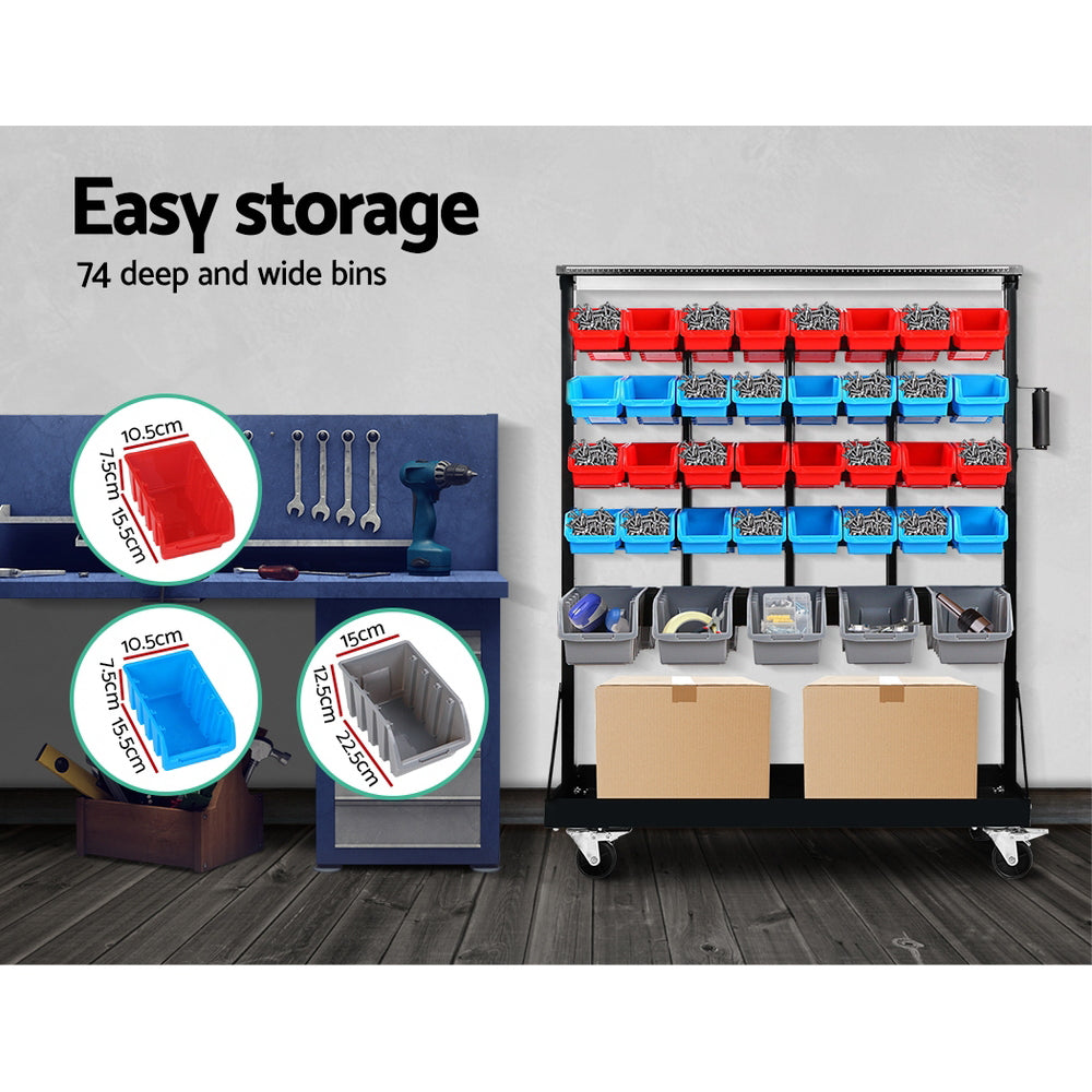 Giantz 74 Bin Dual Side Storage Shelving Racks