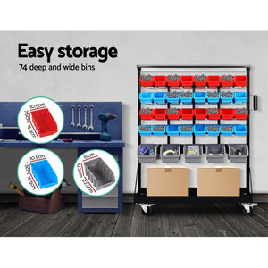 Giantz 74 Bin Dual Side Storage Shelving Racks