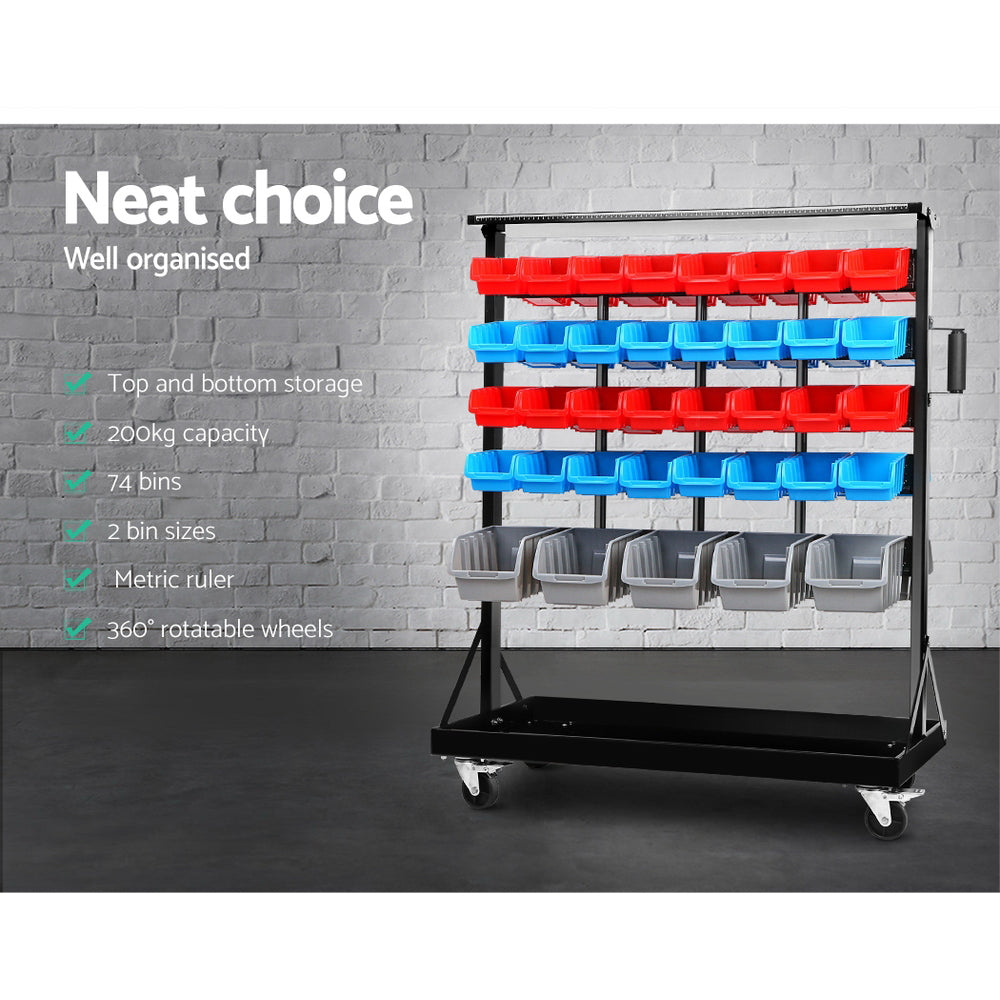 Giantz 74 Bin Dual Side Storage Shelving Racks