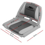 Seamanship Set of 2 Folding Swivel Boat Seats - Grey & Charcoal