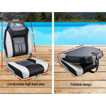 Seamanship Set of 2 Folding Swivel Boat Seats - Grey & Black