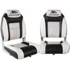 Seamanship Set of 2 Folding Swivel Boat Seats - Grey & Black