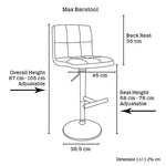 2 x MAX BARSTOOL RED