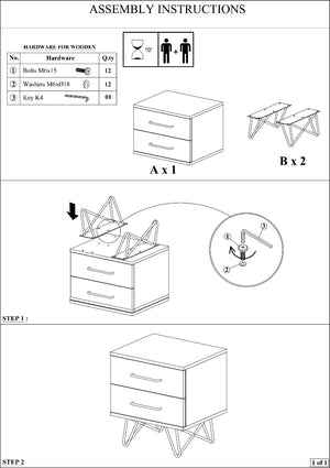 Shelby Bedside Table - 2 Drawers