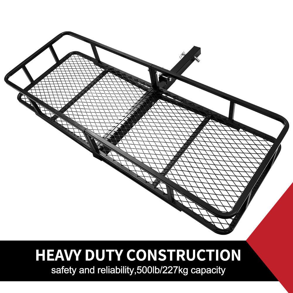 Cargo Carrier Luggage Basket Car Rack Foldable Hitch Mount Steel Mesh 4WD
