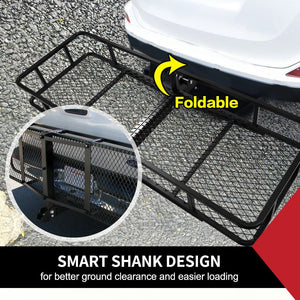 Cargo Carrier Luggage Basket Car Rack Foldable Hitch Mount Steel Mesh 4WD