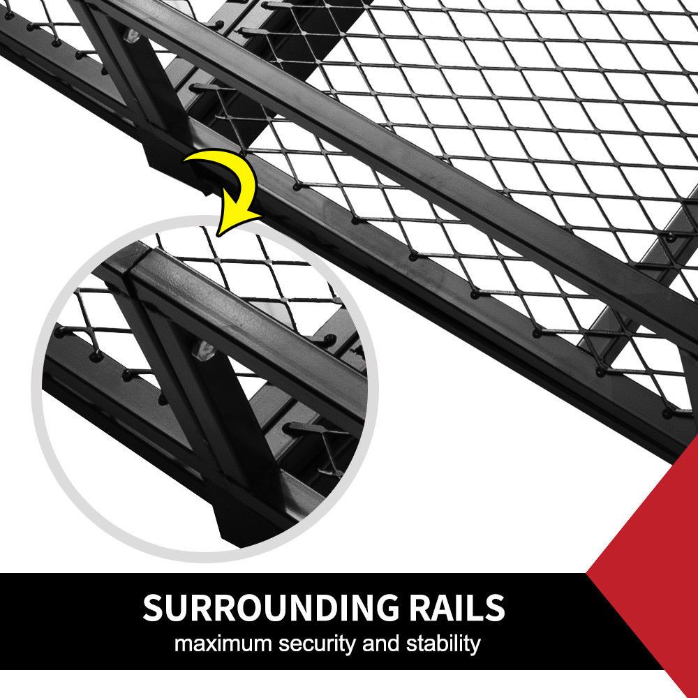 Cargo Carrier Luggage Basket Car Rack Foldable Hitch Mount Steel Mesh 4WD
