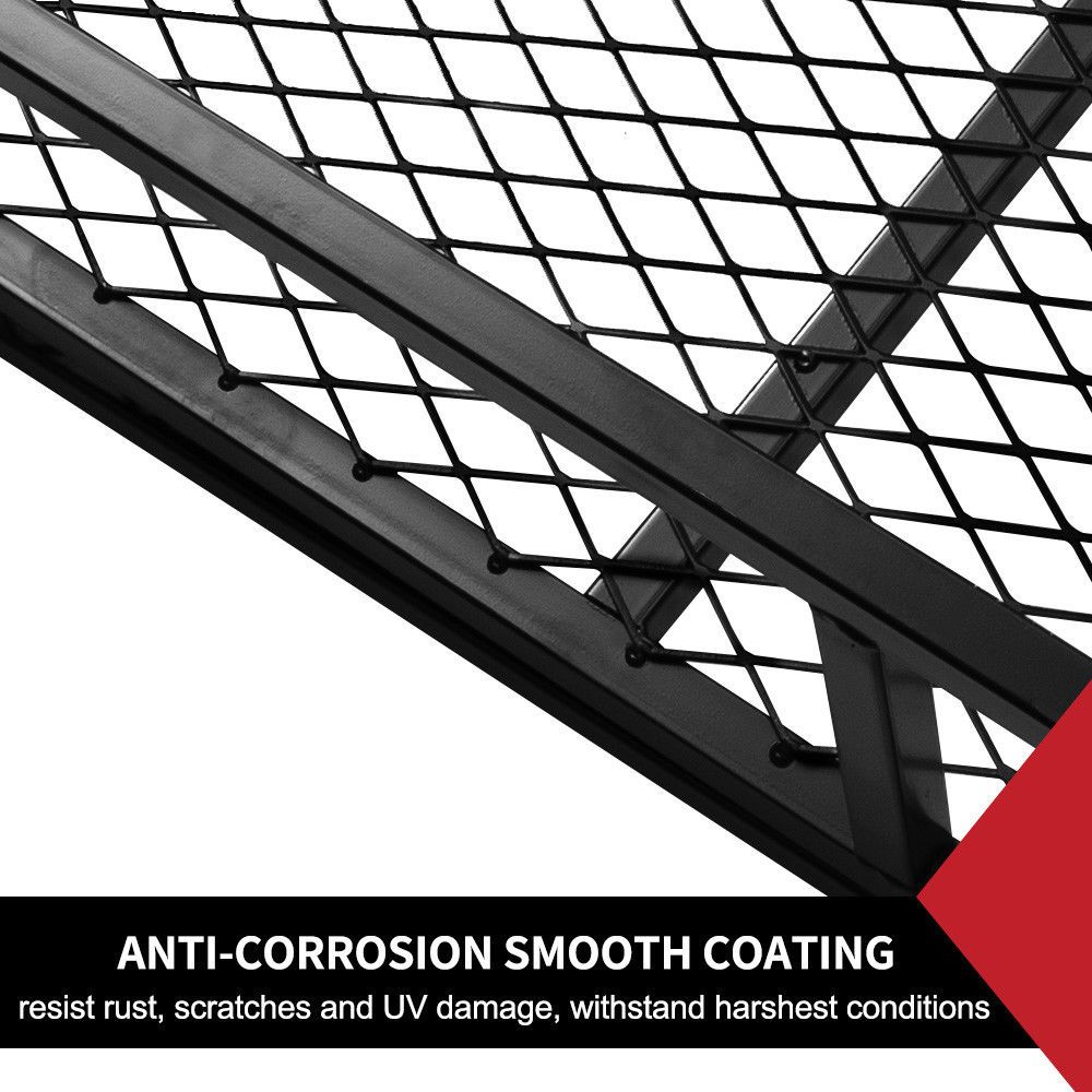 Cargo Carrier Luggage Basket Car Rack Foldable Hitch Mount Steel Mesh 4WD