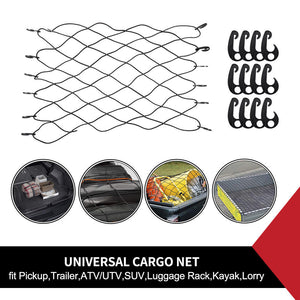 CARGO NET FOR UTE TRAILER TRUCK CAR LATEX BUNGEE 90x120CM 12PC HOOK HEAVY DUTY