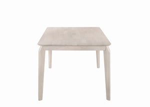 Dining Table 6 Seater Solid Rubberwood in White Washed